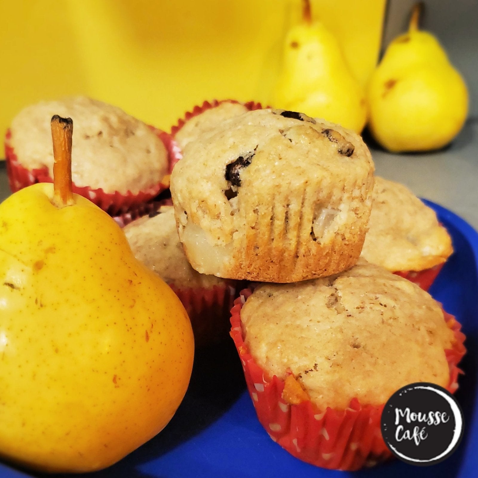 Recette de muffins poires et pépites de chocolat - Mousse Café coop de solidarité