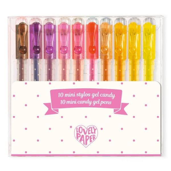 10 mini stylos gel candy - Mousse Café coop de solidarité
