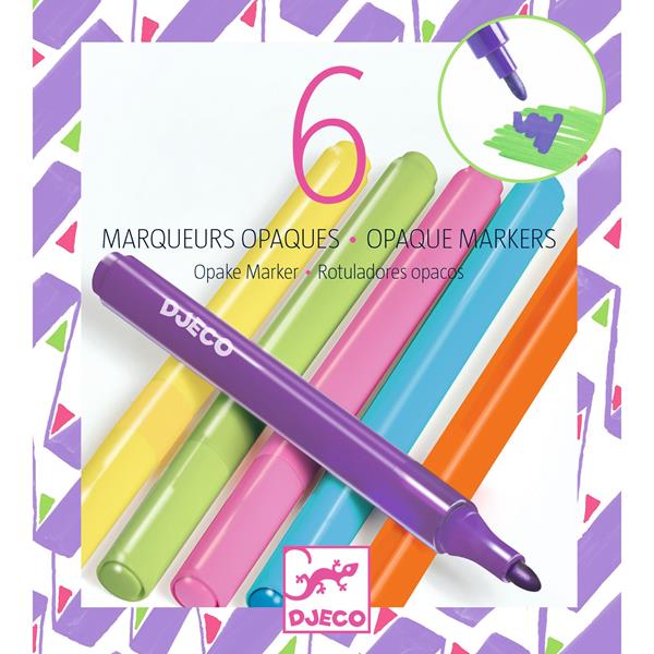 6 marqueurs opaques - Années 80 - Mousse Café coop de solidarité