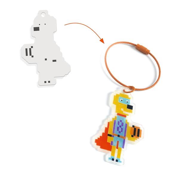 DIY - Porte-clés en plastique magique - Héros Pixel Art