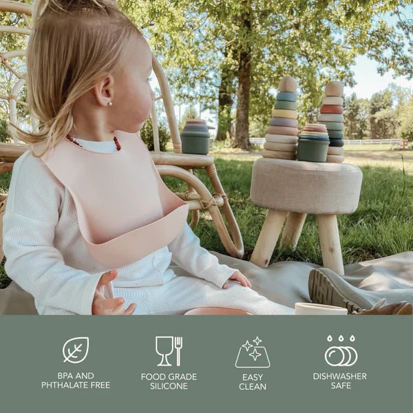 Bavoir silicone Noüka - Mousse Café coop de solidarité