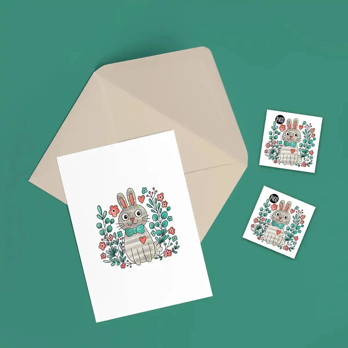 Carte de souhaits - Le lapin délicat - Mousse Café coop de solidarité