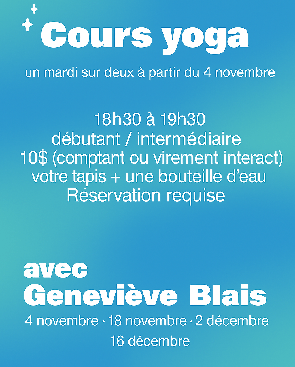 Cours yoga - Mousse Café coop de solidarité