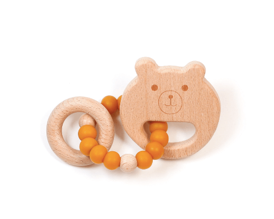 Hochet – Mini : Ourson - Mousse Café coop de solidarité