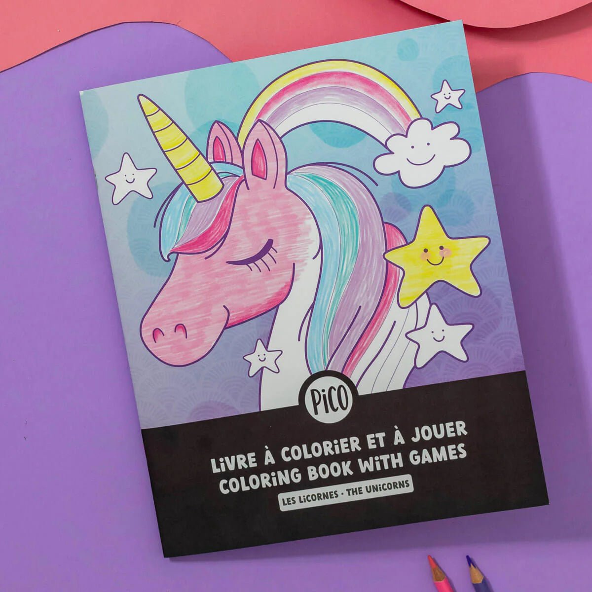 Livre à colorier et à jouer - Les licornes - Mousse Café coop de solidarité