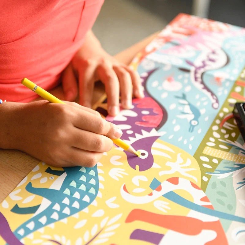 POPPIK - Poster à colorier - dinosaures - Mousse Café coop de solidarité