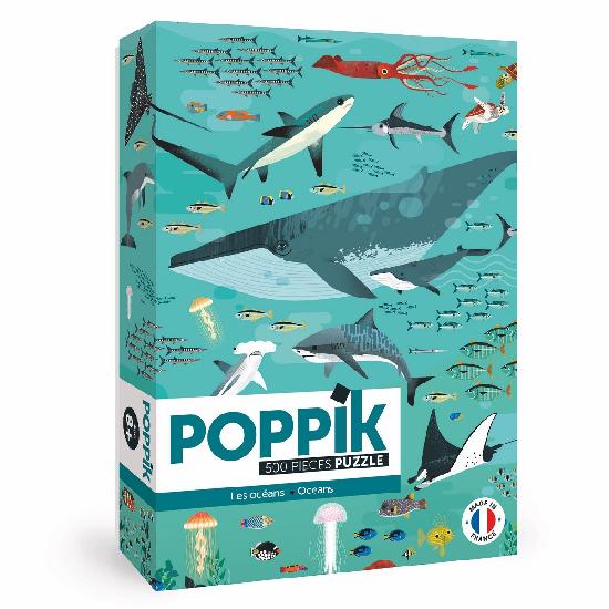 POPPIK - Puzzle 500 Pièces Animaux Marins - Mousse Café coop de solidarité