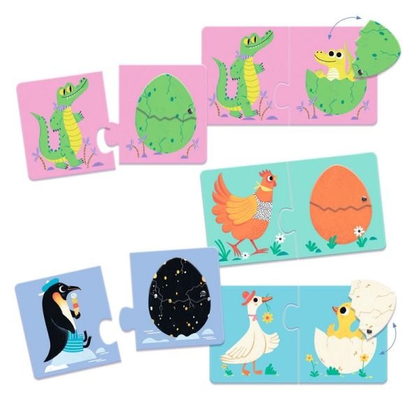 Puzzle duo - Articulo animaux - Les oeufs rigolos - Mousse Café coop de solidarité