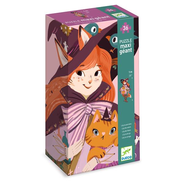 Puzzle Géant - Lily la sorcière - 36 pièces + 1 miniature - Mousse Café coop de solidarité