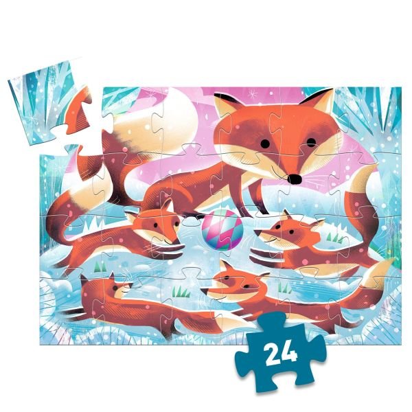 Puzzle silhouette Ginger, petit renard - 24 pièces - Mousse Café coop de solidarité
