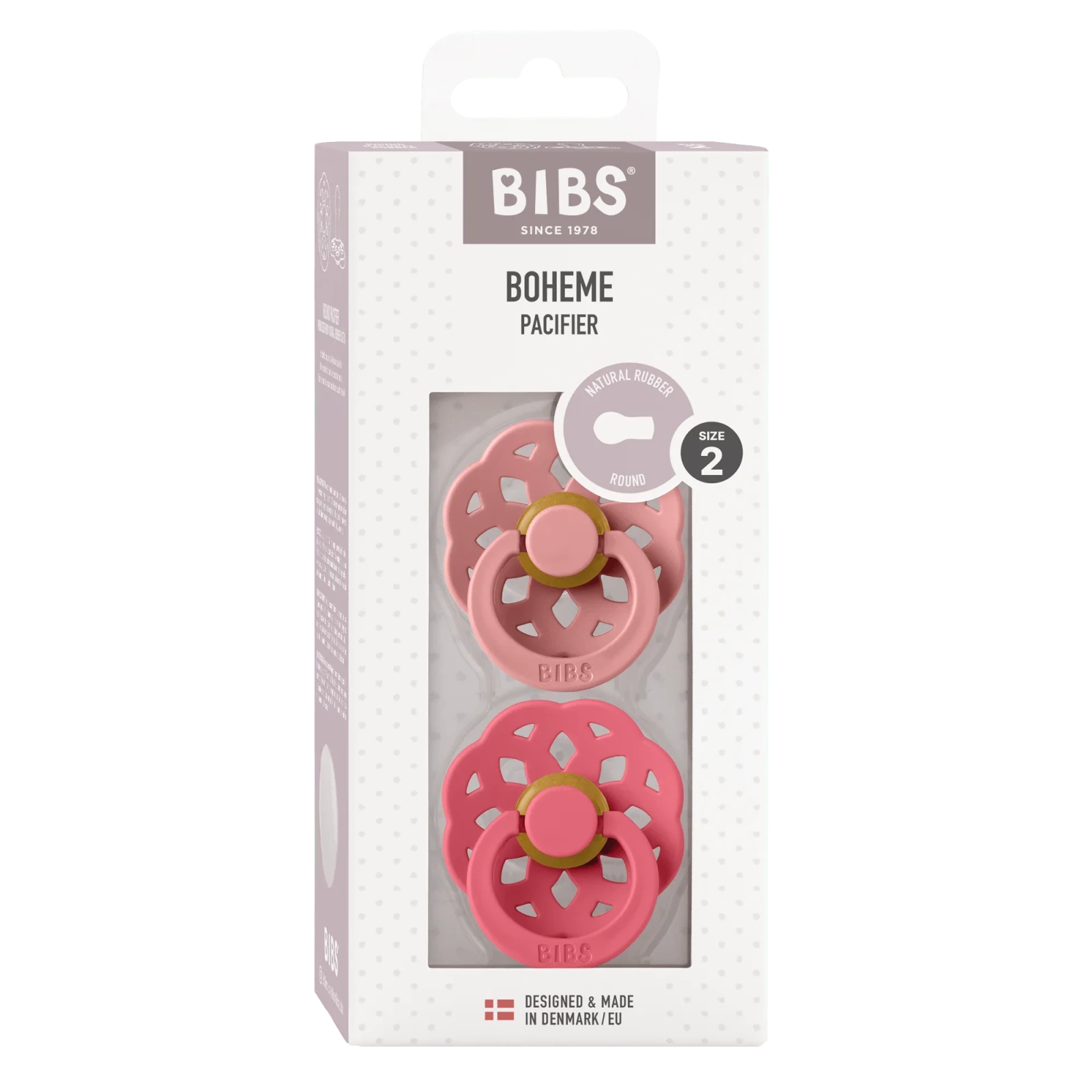 Suces Bibs - Bohème rose poudré / corail - Mousse Café coop de solidarité