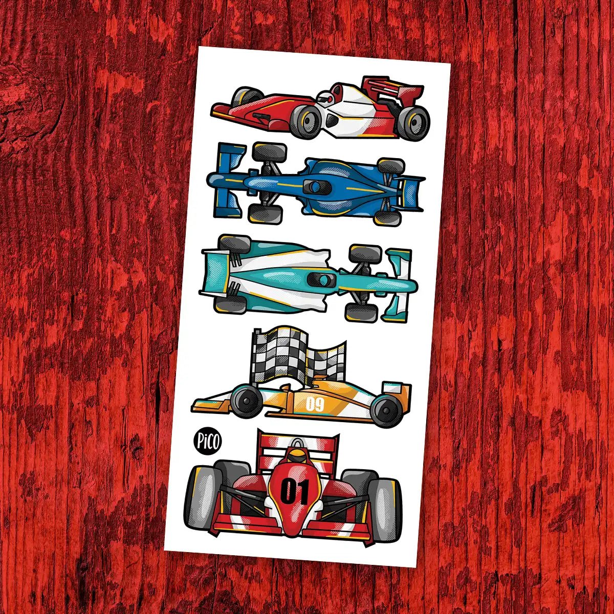 Tatouages - La course automobile - Mousse Café coop de solidarité