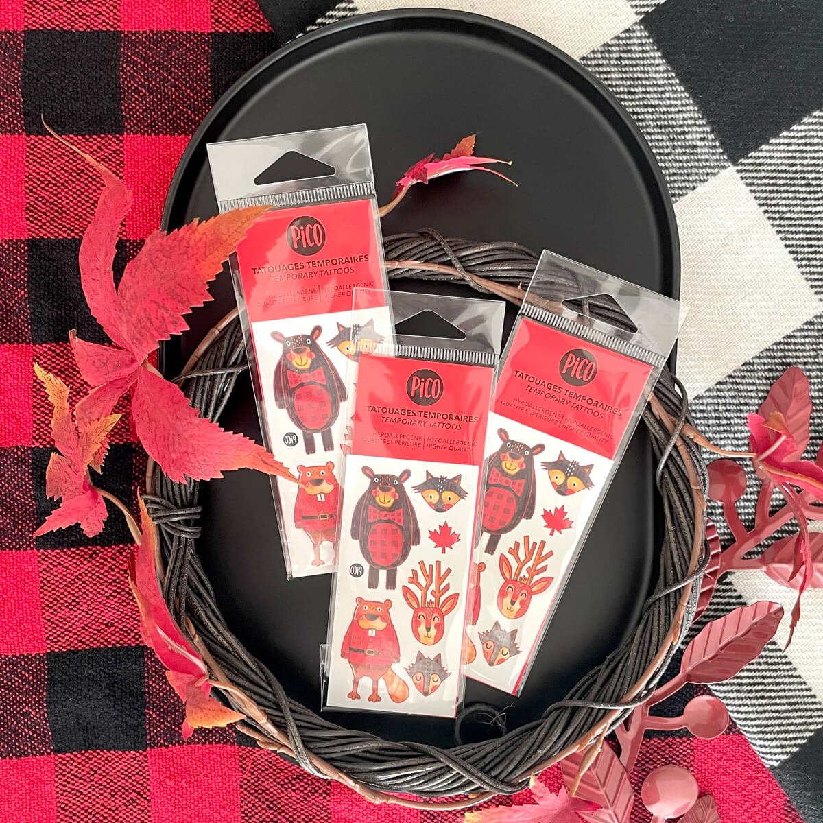 Tatouages Les animaux du Canada - Mousse Café coop de solidarité