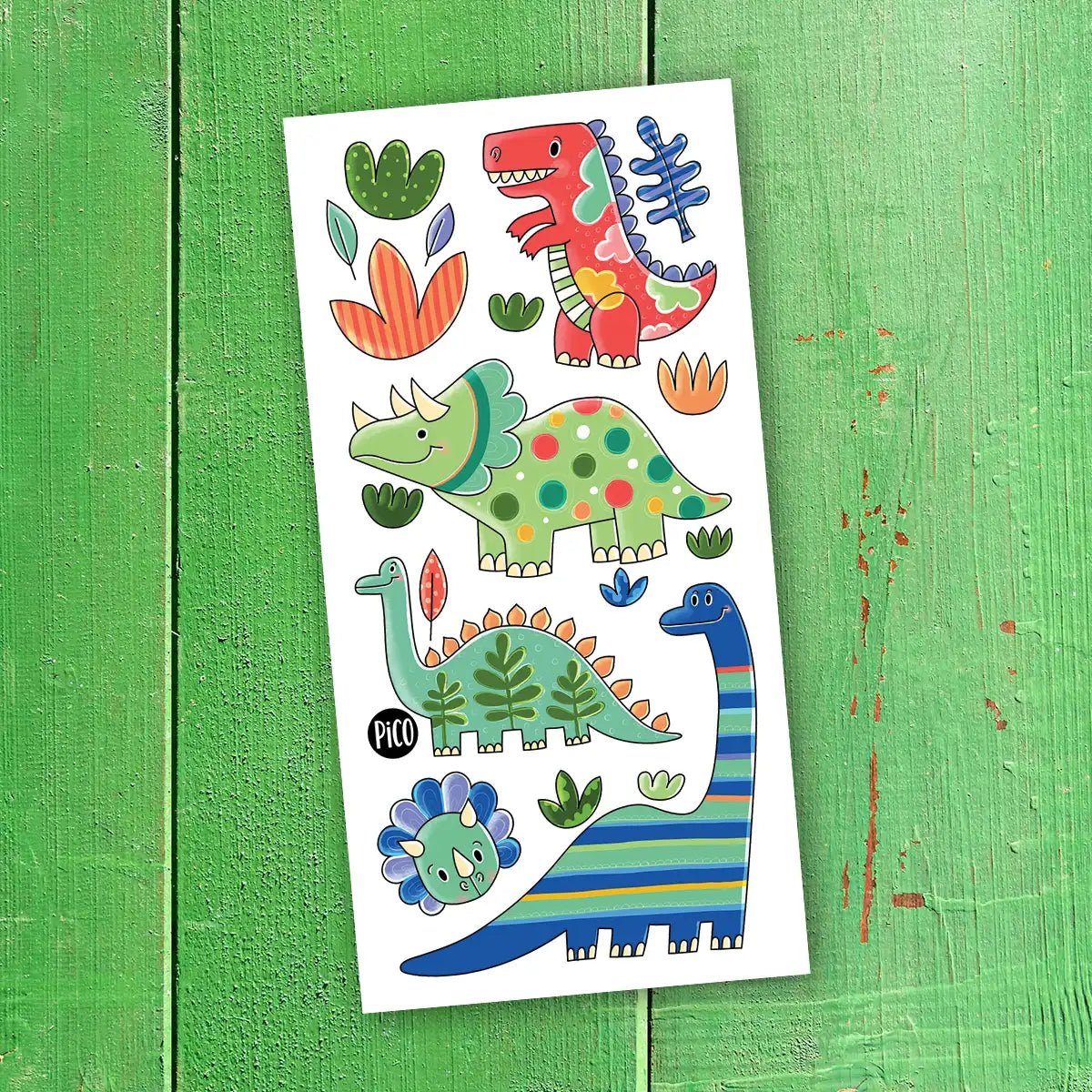 Tatouages - Les dinos colorés - Mousse Café coop de solidarité