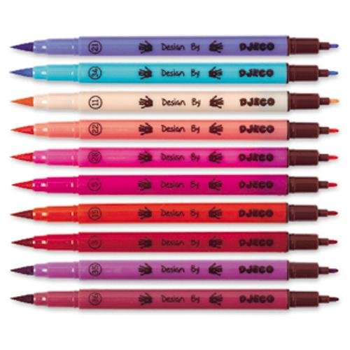 10 feutres pinceaux - Rouges - Mousse Café coop de solidarité