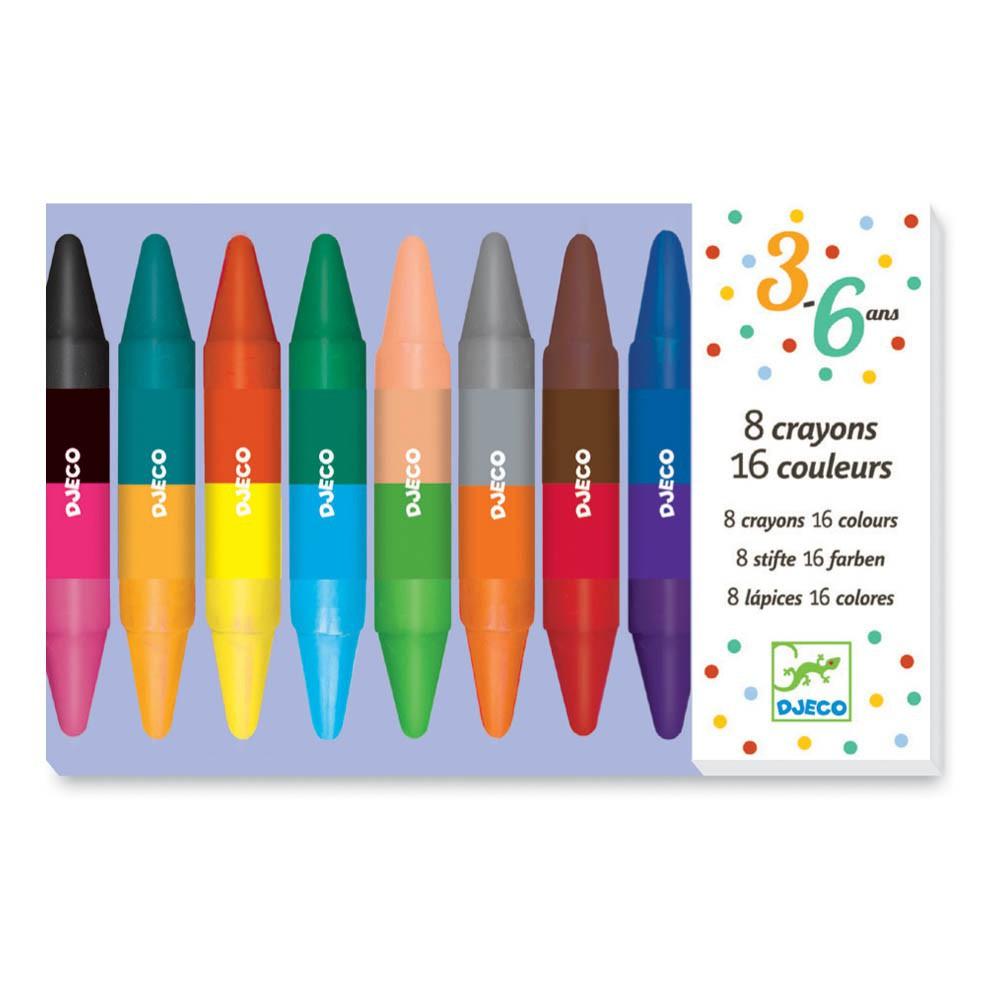 8 crayons de cire - 16 couleurs - Mousse Café, coopérative de solidarité