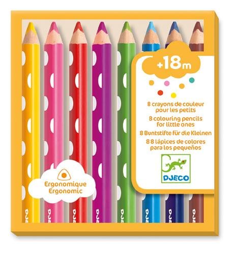 8 crayons de couleur pour les petits - Mousse Café, coopérative de solidarité