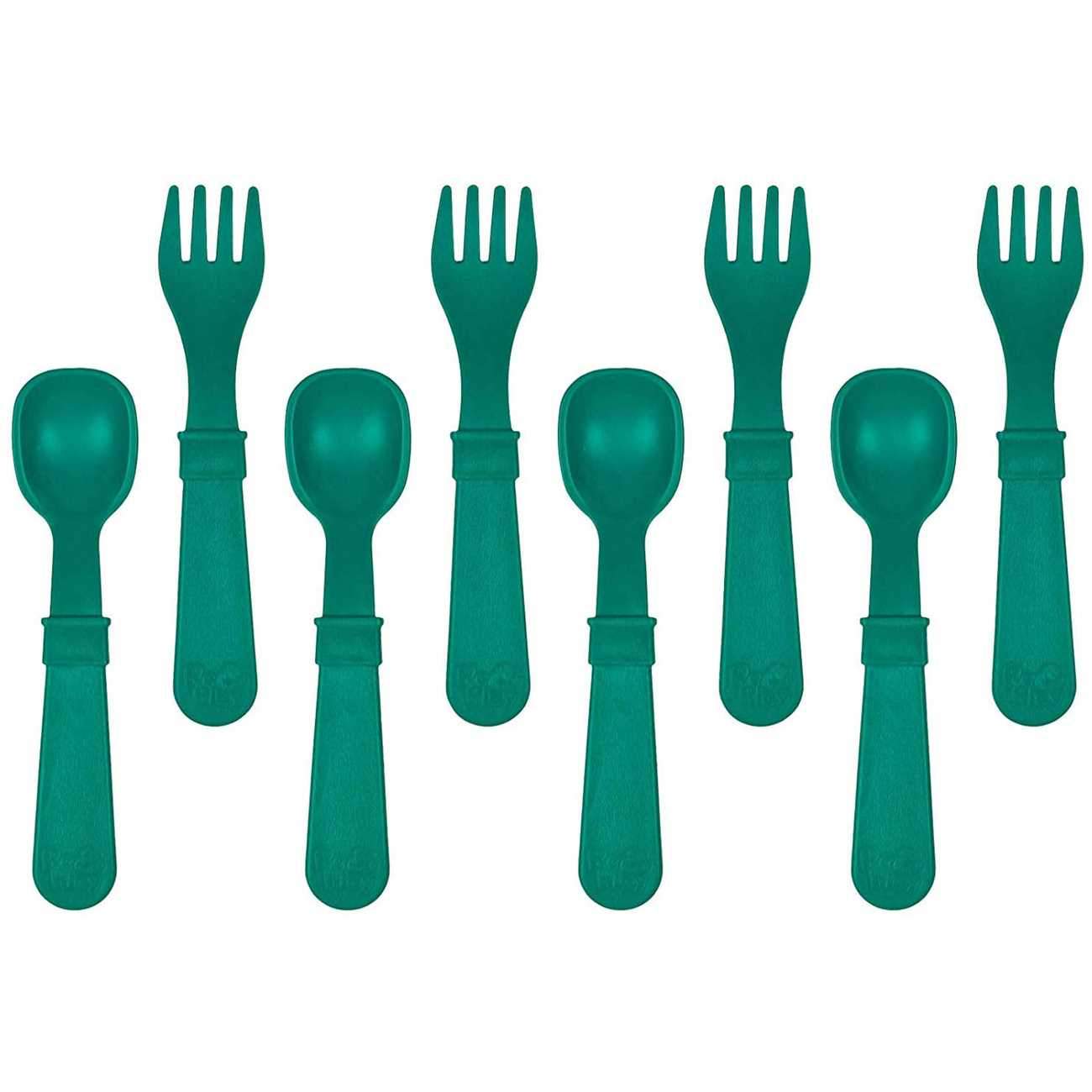 8 ustensiles en plastique recyclé Re-Play - Mousse Café, coopérative de solidarité