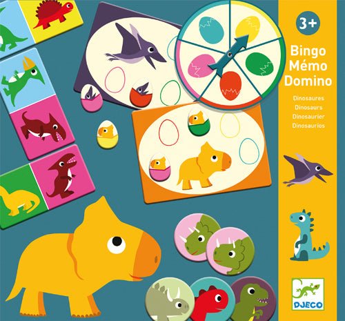 Bingo Mémo Domino - Dinosaures - Mousse Café coop de solidarité