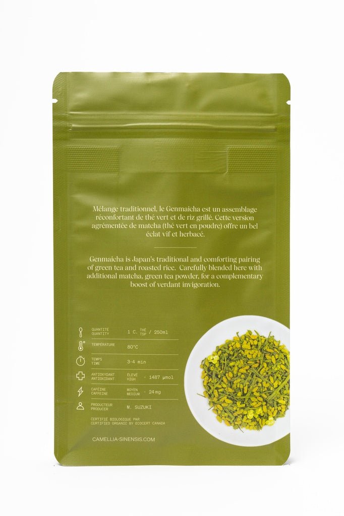 CAMELLIA SINENSIS - GENMAICHA MATCHA BIOLOGIQUE (sac de 75g) - Mousse Café coop de solidarité