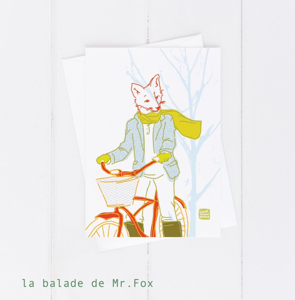 Carte de souhait La balade de Mr. Fox - Mousse Café, coopérative de solidarité