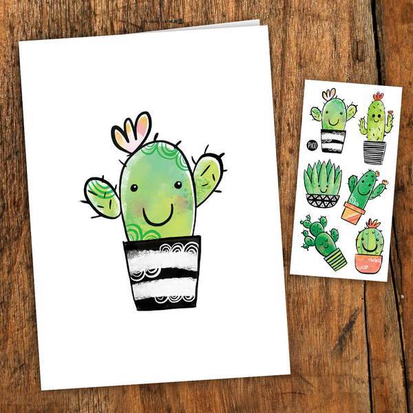 Carte de souhait - Les cactus coquins - Mousse Café, coopérative de solidarité