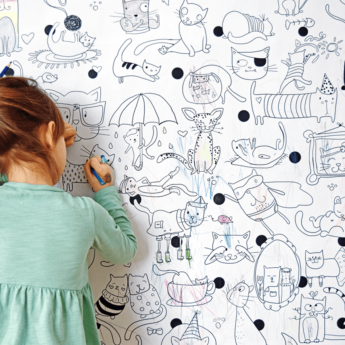 Coloriage géant - Chats - Mousse Café coop de solidarité