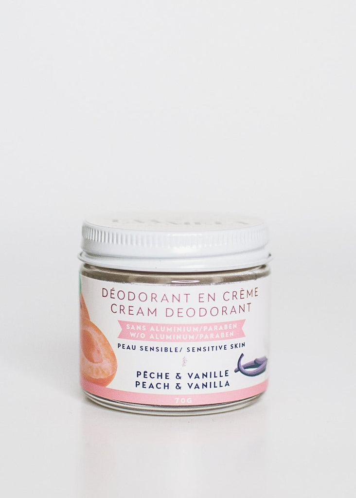 Déodorant en crème (peau sensible) - Pêche & vanille - Mousse Café coop de solidarité