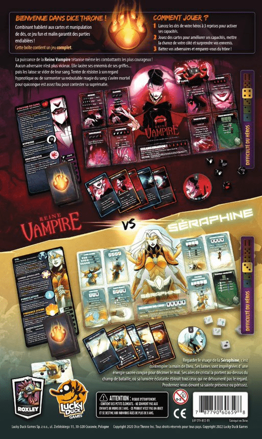 Dice Throne Saison 2 - Séraphine contre Reine Vampire (français) - Mousse Café coop de solidarité