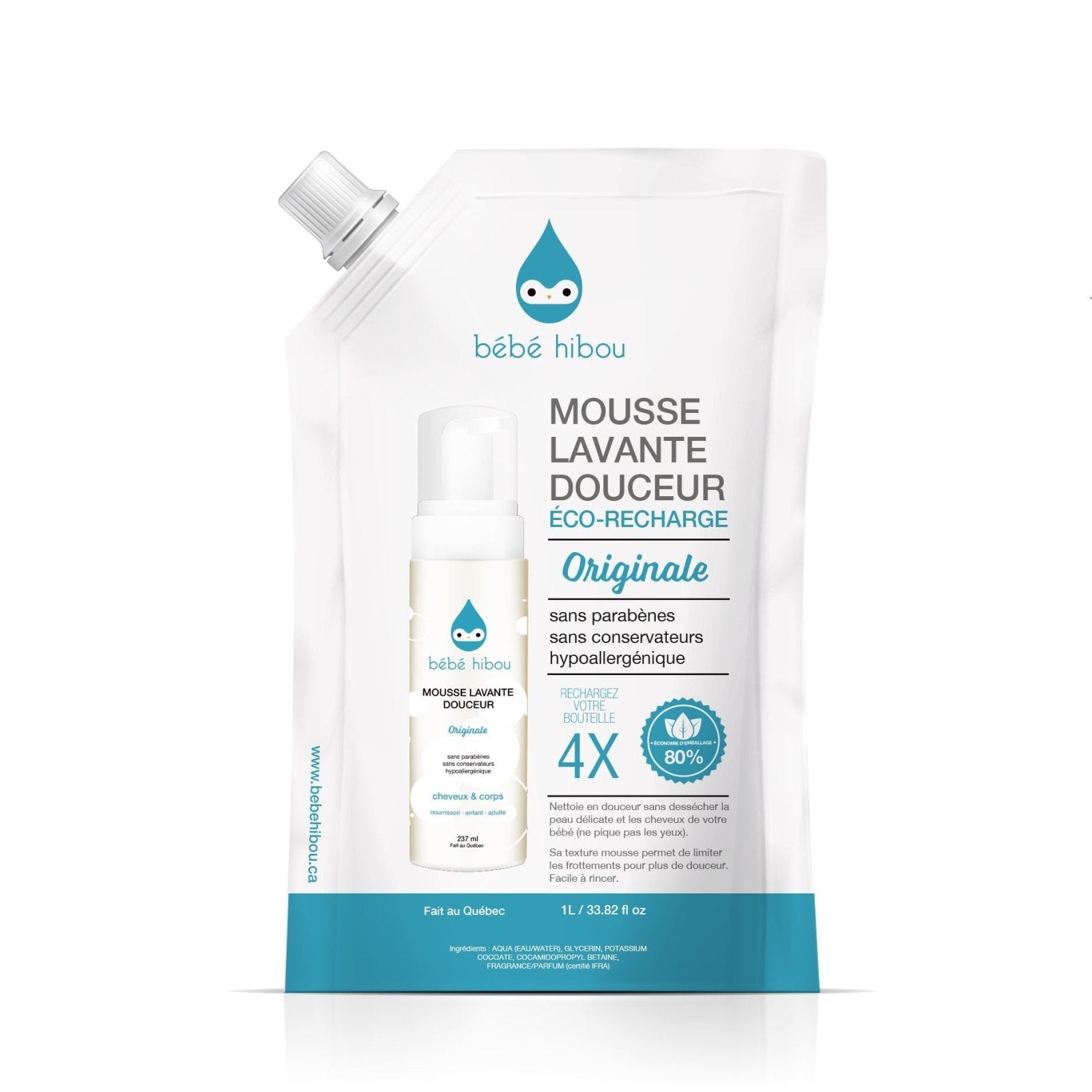 Mousse lavante (parfumée) 1L - Mousse Café, coopérative de solidarité