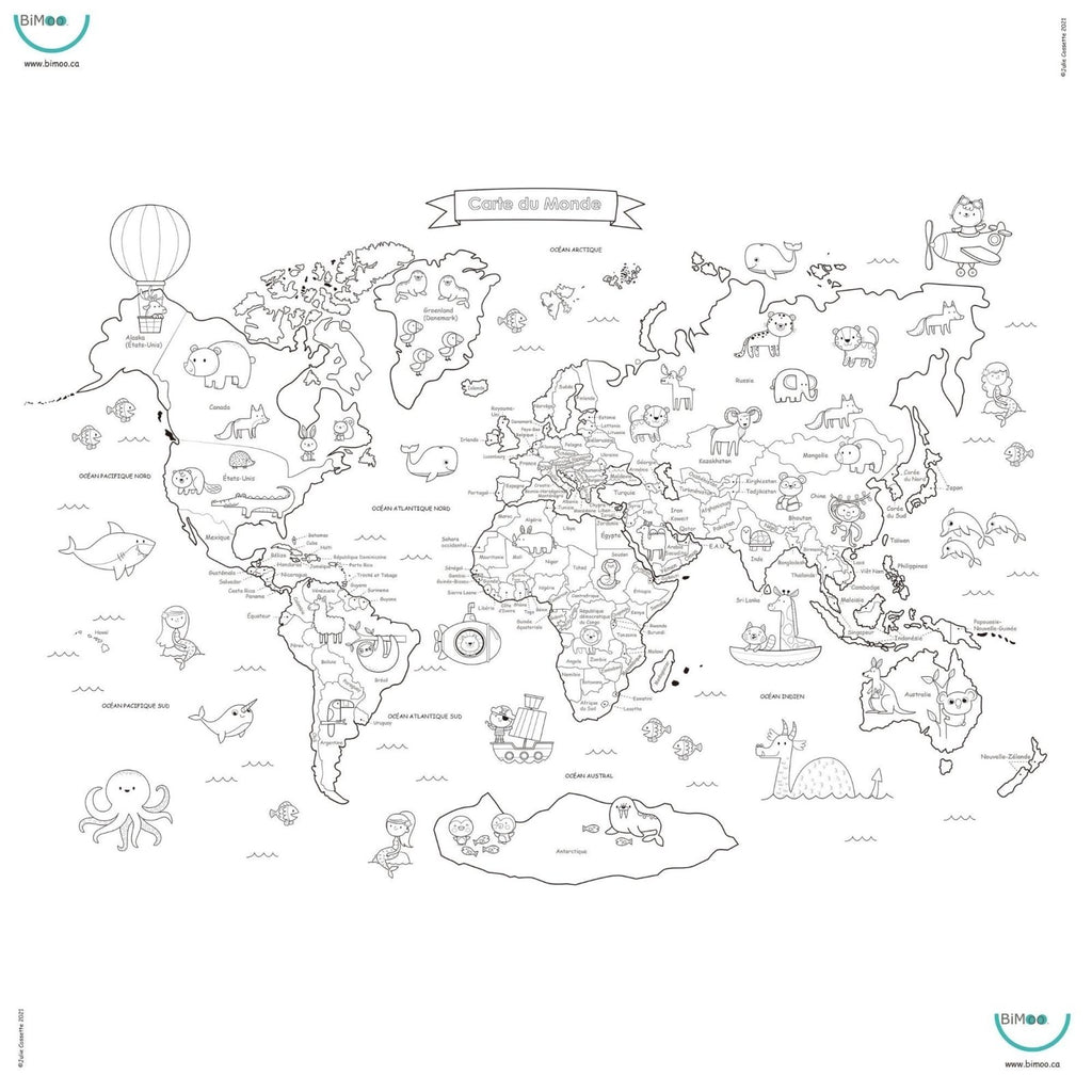 Nappe à colorier - Carte du monde - Mousse Café coop de solidarité