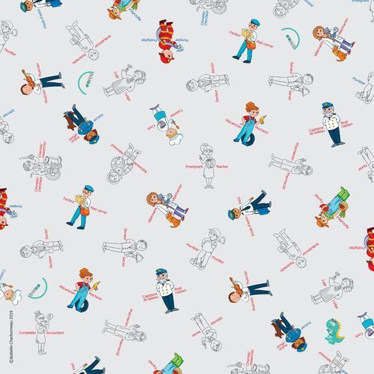 Nappe à colorier - Professions 60 x 90 po - Mousse Café, coopérative de solidarité