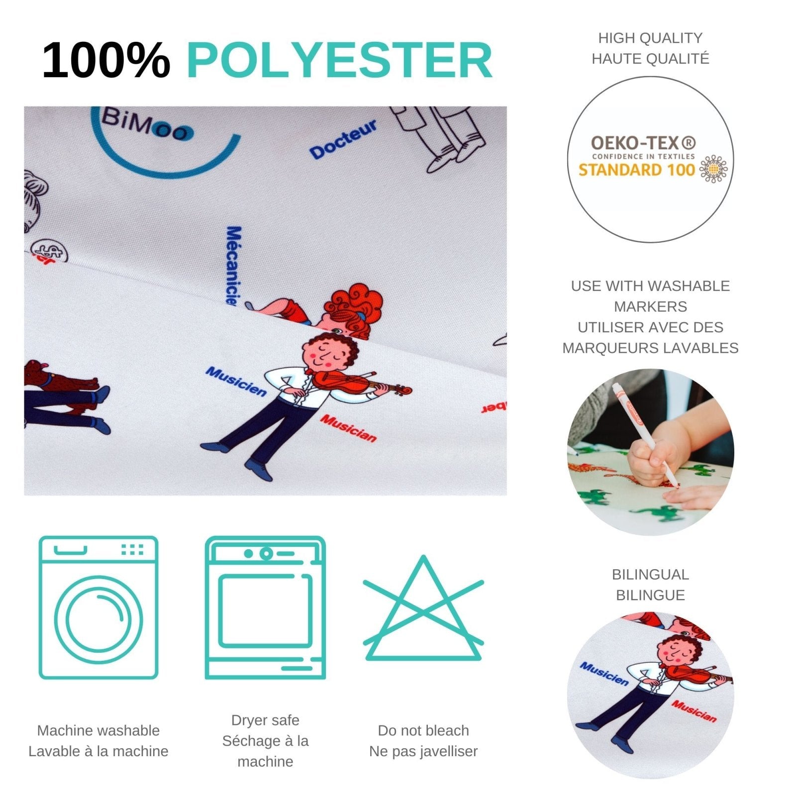 Nappe à colorier - Professions 60 x 90 po - Mousse Café, coopérative de solidarité