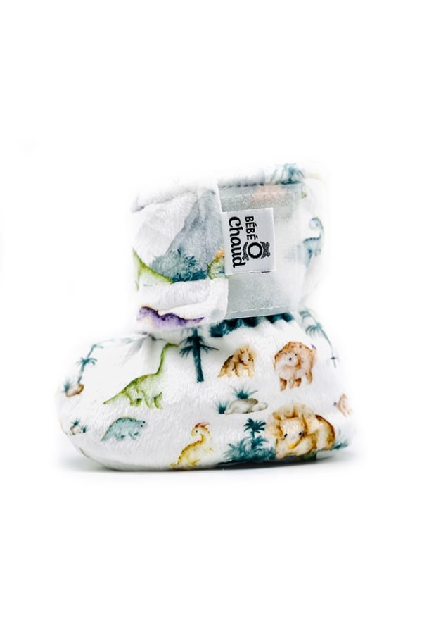Pantoufles à velcro Dinosaure - Mousse Café coop de solidarité
