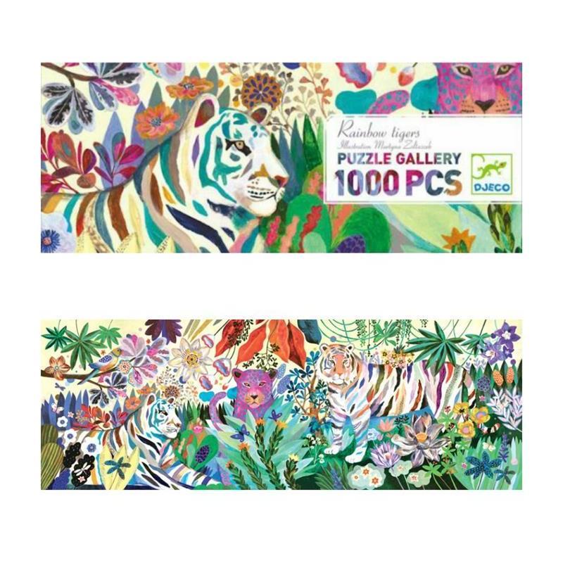 Puzzle gallery - Rainbow Tigers 1000 pièces - Mousse Café, coopérative de solidarité