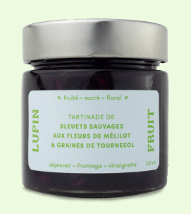 Tartinade de bleuets sauvages aux fleurs de mélilot & graines de tournesol - Mousse Café coop de solidarité