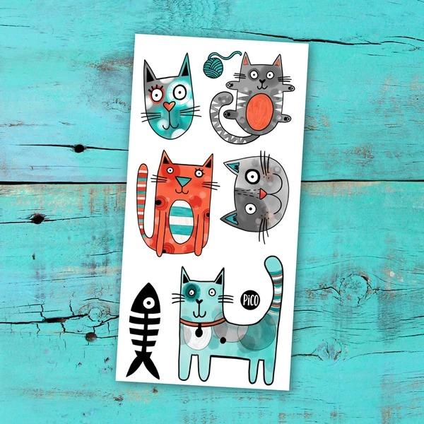 Tatouages Bibi le chat gris - Mousse Café, coopérative de solidarité