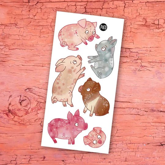 Tatouages Les cochons de la ferme - Mousse Café coop de solidarité