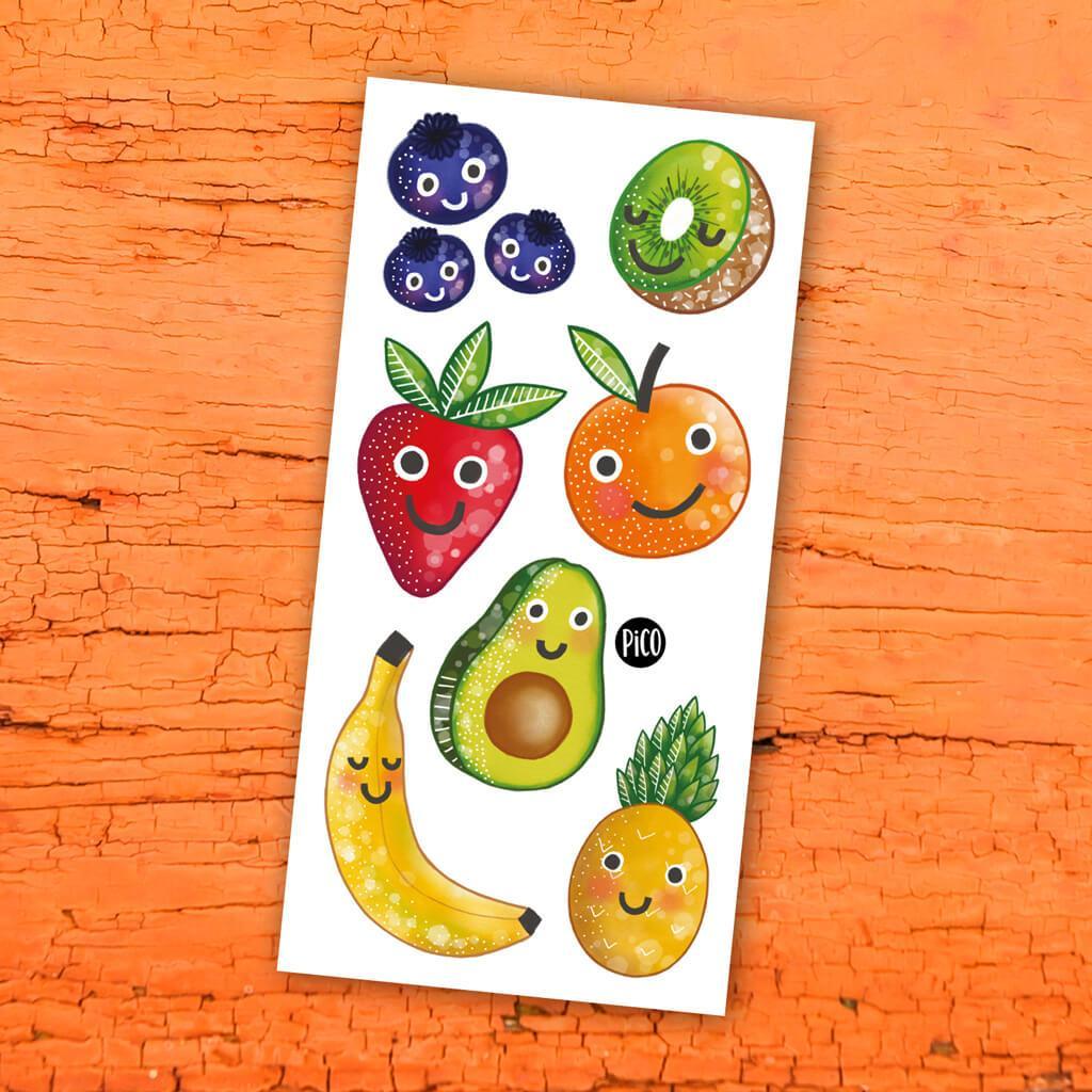 Tatouages Les fruits en folie - Mousse Café, coopérative de solidarité