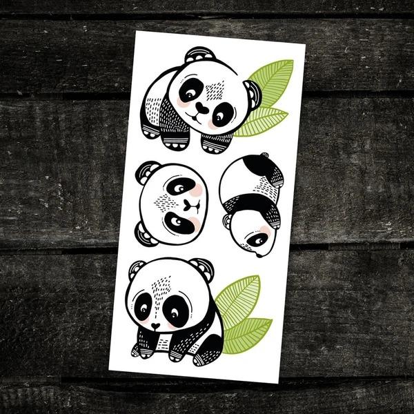 Tatouages Les pandas sympas - Mousse Café, coopérative de solidarité